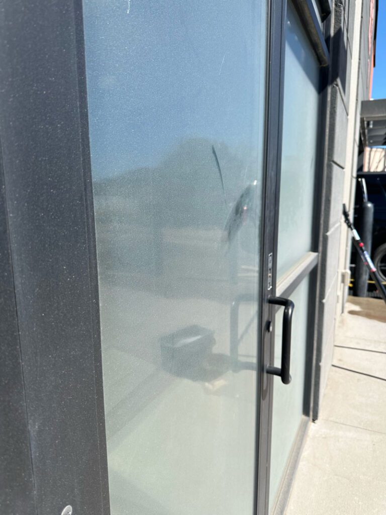 Dirty Glass Commercial Doors